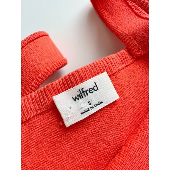 Aritzia WILFRED Orlina Red Orange Knit Cropped Tube Tank Top, Size S - Picture 8 of 11